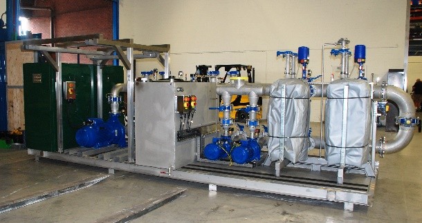 Heat Exchanger Skid incorporating lifting gantry to aid manual handling